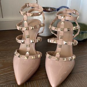 Brand new studded heel